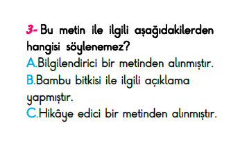 3. Sınıf Türkiye Geneli Kazanım Değerlendirme Sınavı 6
