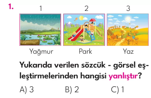 2.Sınıf 6. Hafta Değerlendirme Testi