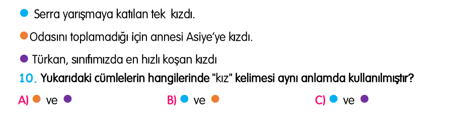 3.Sınıf Kasım Ara Tatil Değerlendirme Soruları