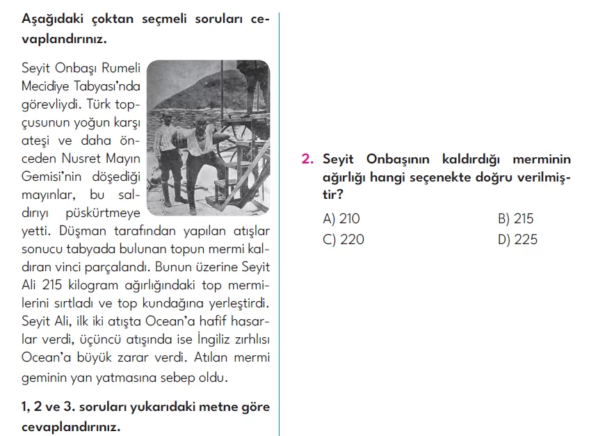 4.Sınıf 7. Hafta Değerlendirme Testi