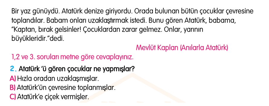 3.Sınıf Kasım Ara Tatil Değerlendirme Soruları