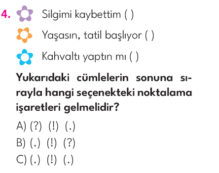2.Sınıf 5. Hafta Değerlendirme Testi