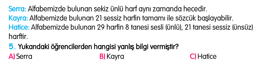 3.Sınıf Kasım Ara Tatil Değerlendirme Soruları