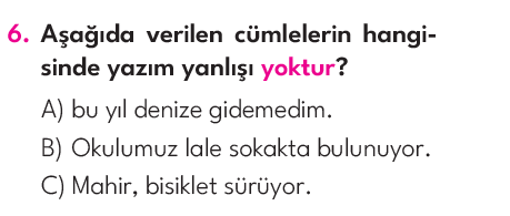 2.Sınıf 5. Hafta Değerlendirme Testi