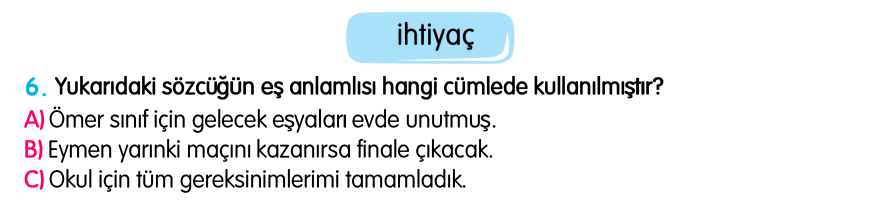 3.Sınıf Kasım Ara Tatil Değerlendirme Soruları