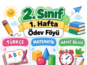 2. Sınıf 1. Hafta Ödev Föyü PDF Kapağı - Türkçe Matematik Hayat Bilgisi