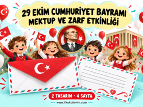 29 Ekim Cumhuriyet Bayramı mektup ve zarf etkinliği - iki tasarım dört sayfa