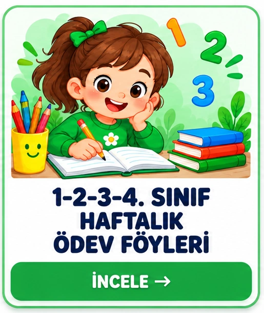 1-2-3-4. SINIF HAFTALIK ÖDEV FÖYLERİ