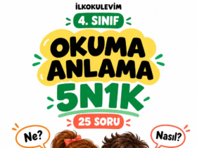 4. sınıf 5N1K etkinlikleri – Okuma Anlama kitapçık kapağı