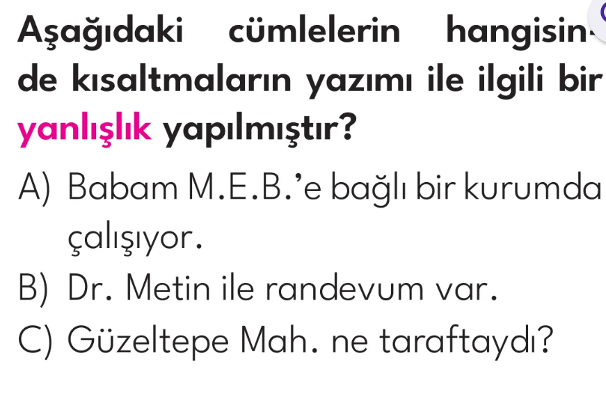 2.Sınıf 15. Hafta Süreç Değerlendirme