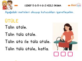 1. Sınıf Ü-S-Ö-D-Y-Z Sesleri Hızlı Okuma Metinleri